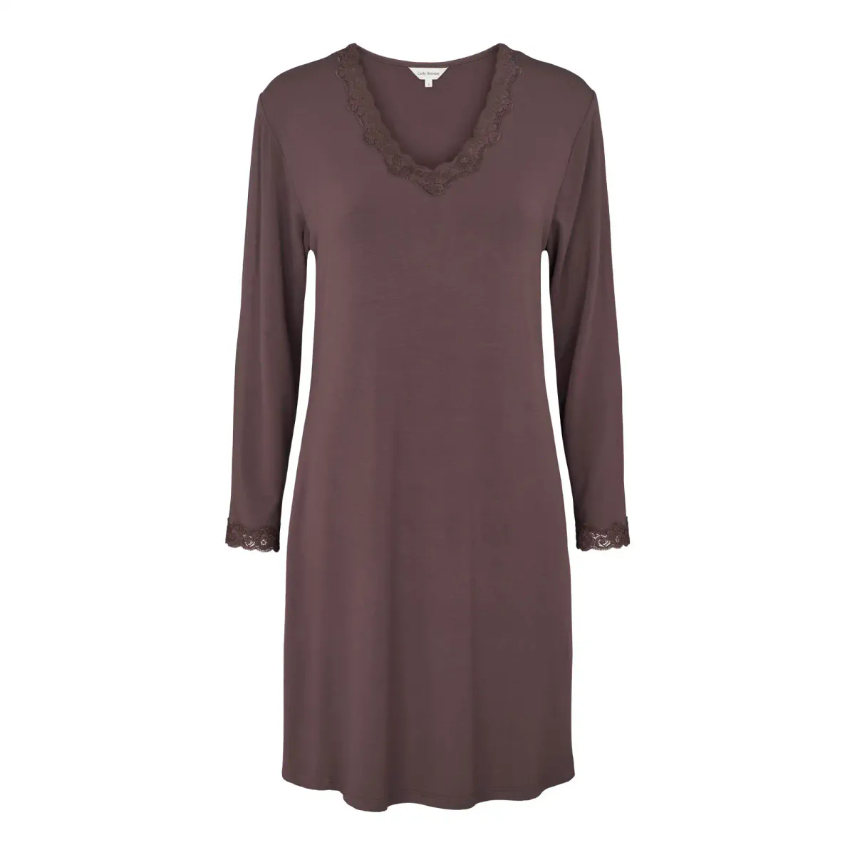 Lady Avenue Bamboo Langermet Nattkjole Coffee Bean