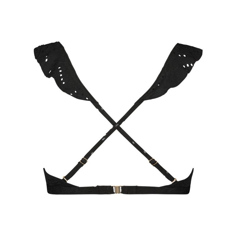 Beachlife Black Embroidery Bikinitopp