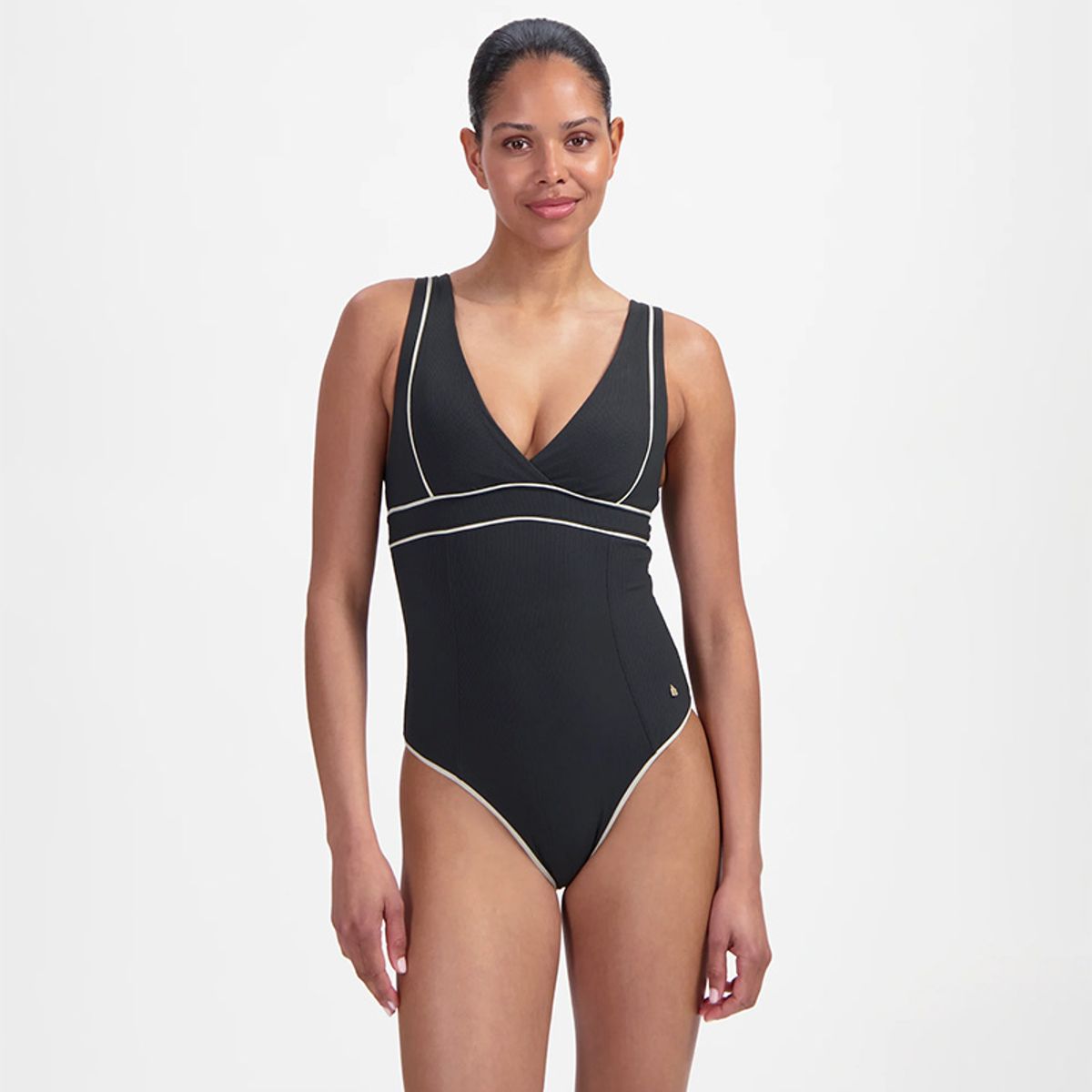 Beachlife Vanilla & Black V-shape Badedrakt