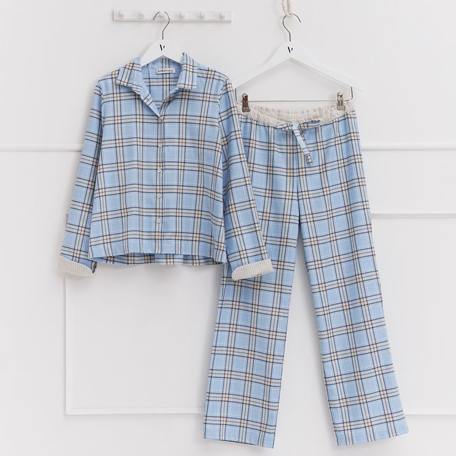 Hovedbilde Yellamaris Karo Pyjamas Lyseblå