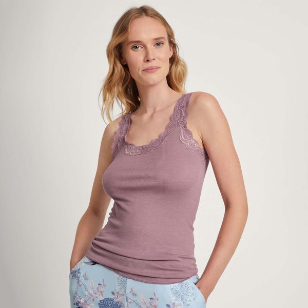 CALIDA Silky Wool Joy T-Shirt, Blu lapistico, XS Donna